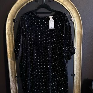 H&M Black Bedazzled Dress- NEW